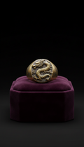 Gilded dragon signet ring