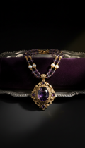 Baroque amethyst pendant necklace