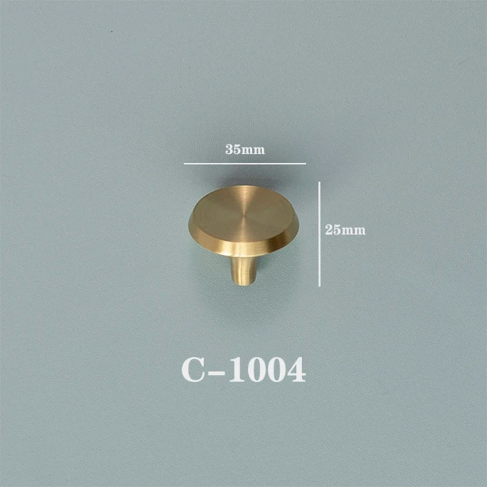 Gold Round Cabinet Knob — Minimalist Solid Brass Hardware