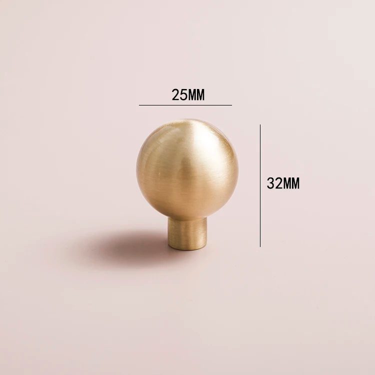 Gold Round Cabinet Knob — Minimalist Solid Brass Hardware