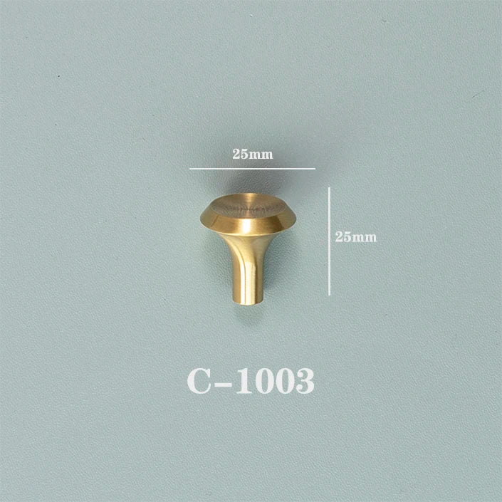 Gold Round Cabinet Knob — Minimalist Solid Brass Hardware