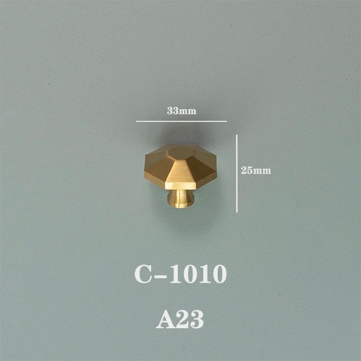 Gold Round Cabinet Knob — Minimalist Solid Brass Hardware