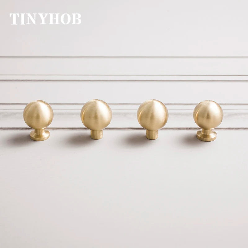 The Simplest Knob and Handle Gold Round handle French Nordic drawer pull Cabinet door knobs Solid brass Decor Hardware