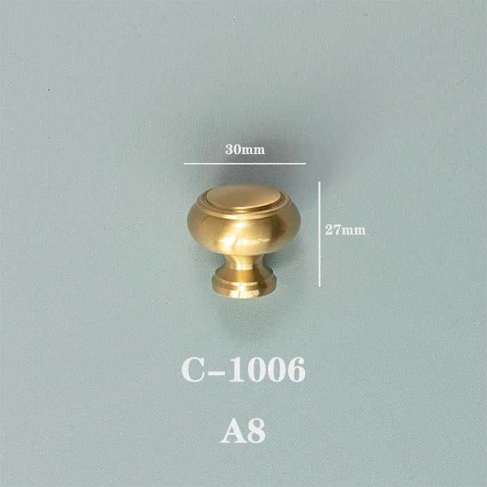 Gold Round Cabinet Knob — Minimalist Solid Brass Hardware