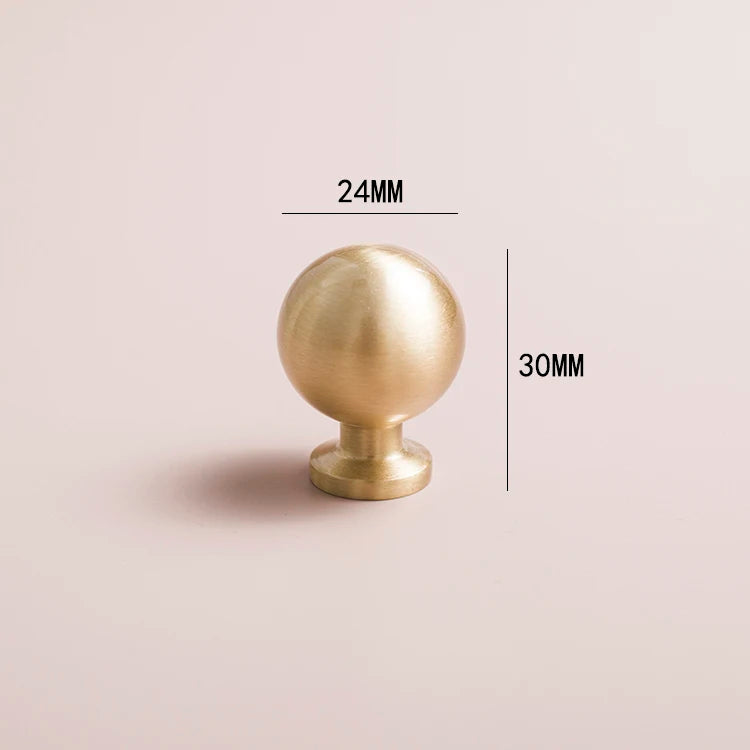 The Simplest Knob and Handle Gold Round handle French Nordic drawer pull Cabinet door knobs Solid brass Decor Hardware