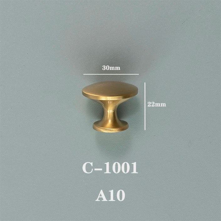 Gold Round Cabinet Knob — Minimalist Solid Brass Hardware