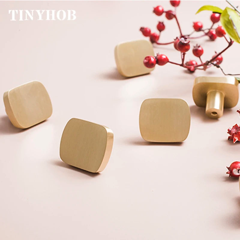 The Simplest Knob and Handle Gold Round handle French Nordic drawer pull Cabinet door knobs Solid brass Decor Hardware