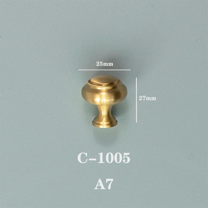 Gold Round Cabinet Knob — Minimalist Solid Brass Hardware