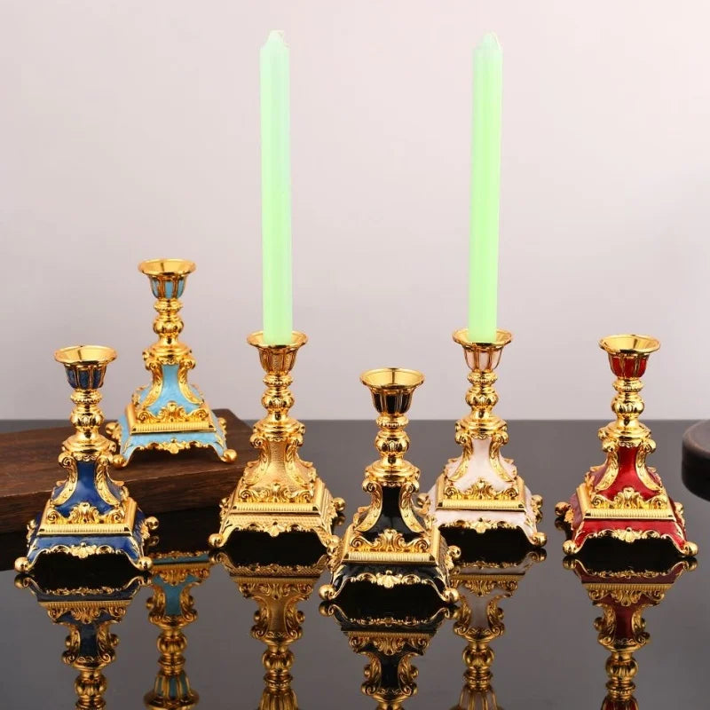 Vintage Metal Candlestick Holder — Elegant Single Taper Stand