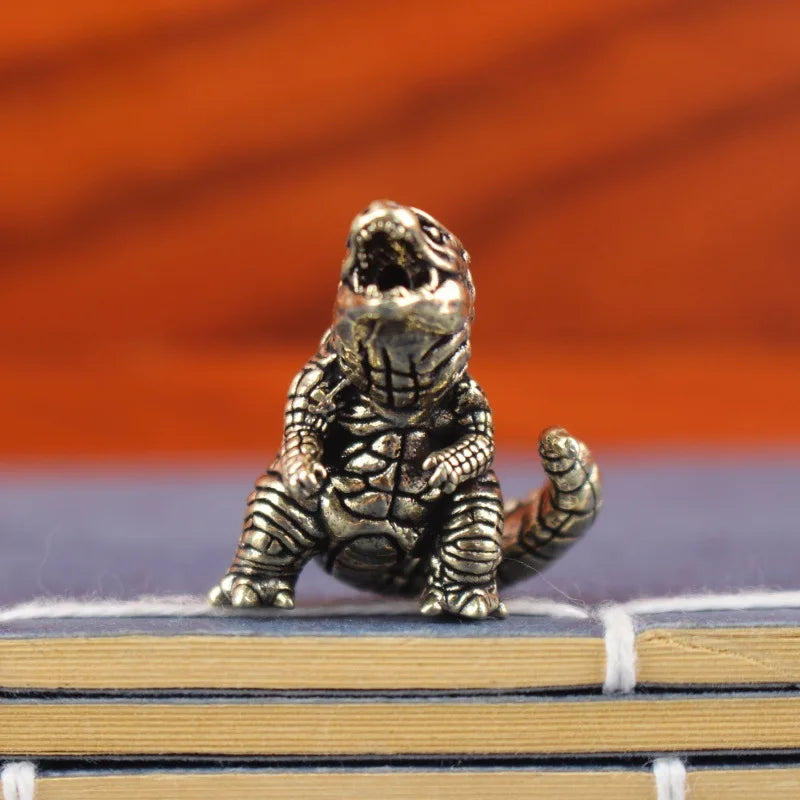Brass Mythical Monster Figurine — Abstract Fantasy Desk Decor