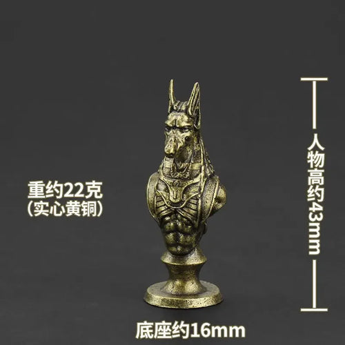 Ancient Egypt Chess Figurine Set — Brass Miniature Sculpture
