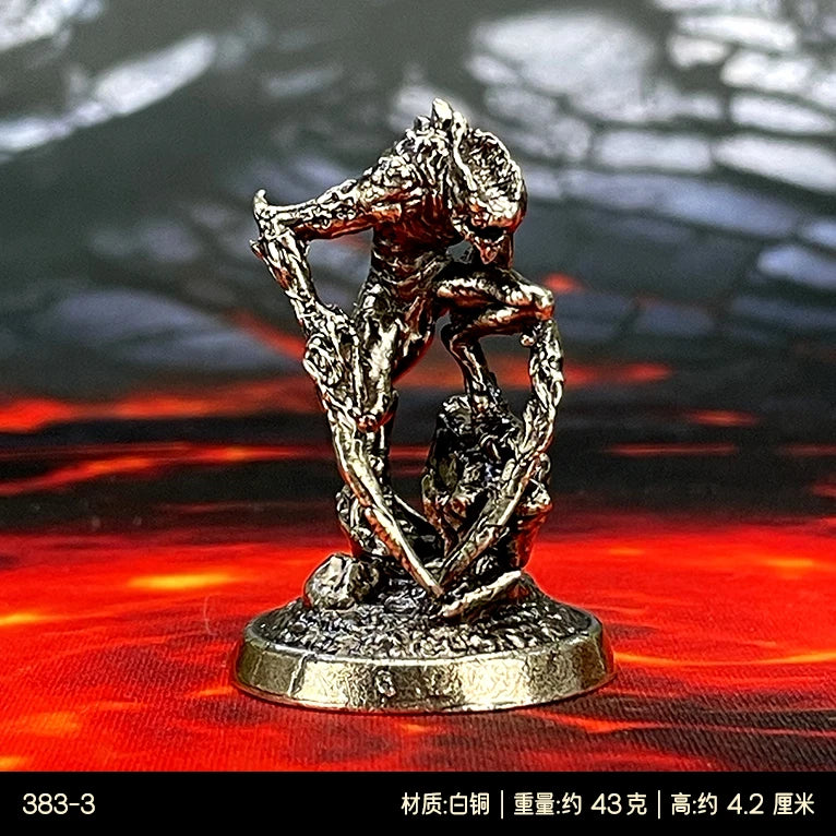 Brass War Chess Figurine Set — Painted Fantasy Miniatures