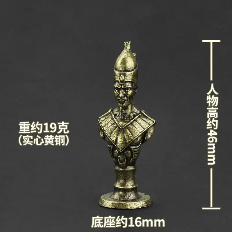 Ancient Egypt Chess Figurine Set — Brass Miniature Sculpture