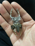 Stainless steel ring punk puzzle deep mountain shovel armor handmade Kun beetle men's and women's rings Halloween gifts