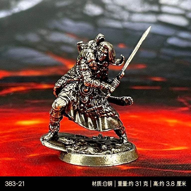 Brass War Chess Figurine Set — Painted Fantasy Miniatures