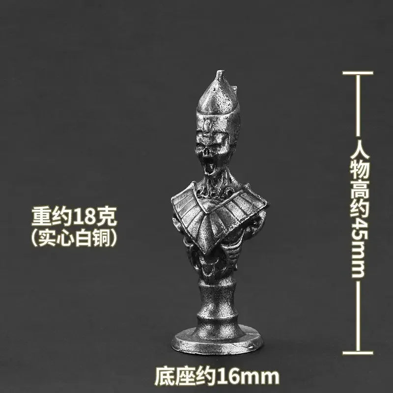 Ancient Egypt Chess Figurine Set — Brass Miniature Sculpture