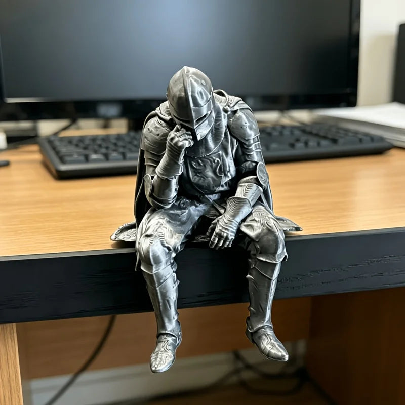 Medieval Knight Figurine — Armor Warrior Statue for Home & Office
