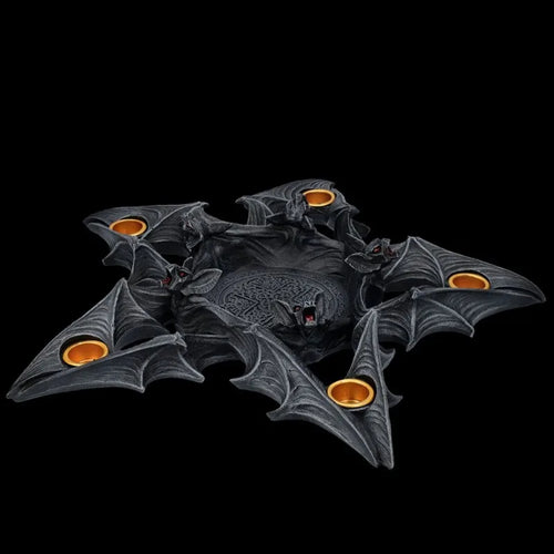 Bat Candle Holder — Resin Halloween Decor