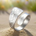 Gothic Skull & Rose Ring — Adjustable Stainless Steel Dark Jewelry