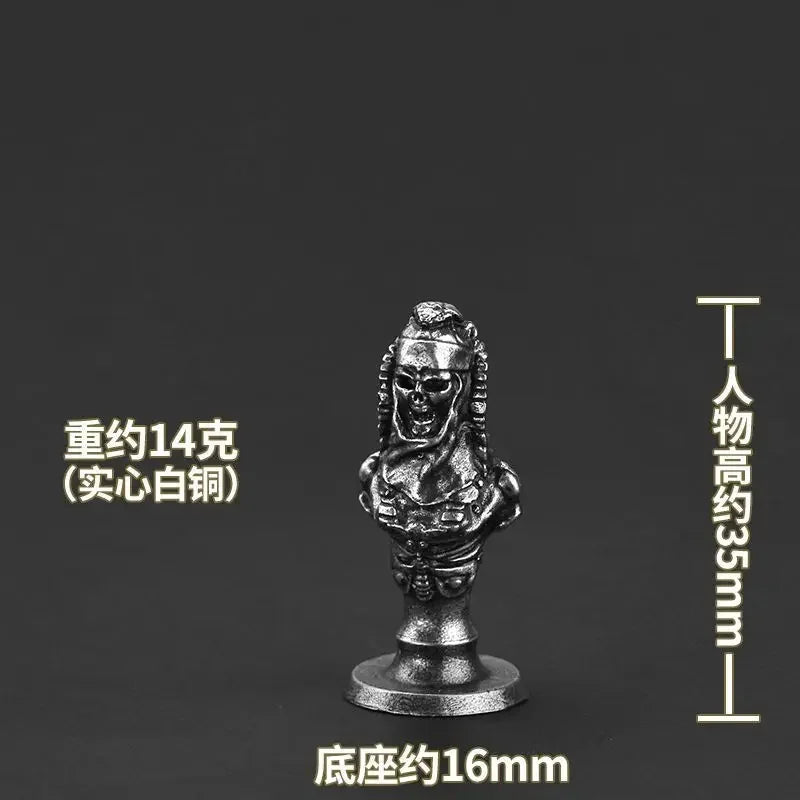 Ancient Egypt Chess Figurine Set — Brass Miniature Sculpture