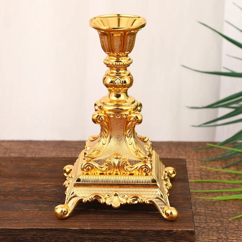 Vintage Metal Candlestick Holder — Elegant Single Taper Stand
