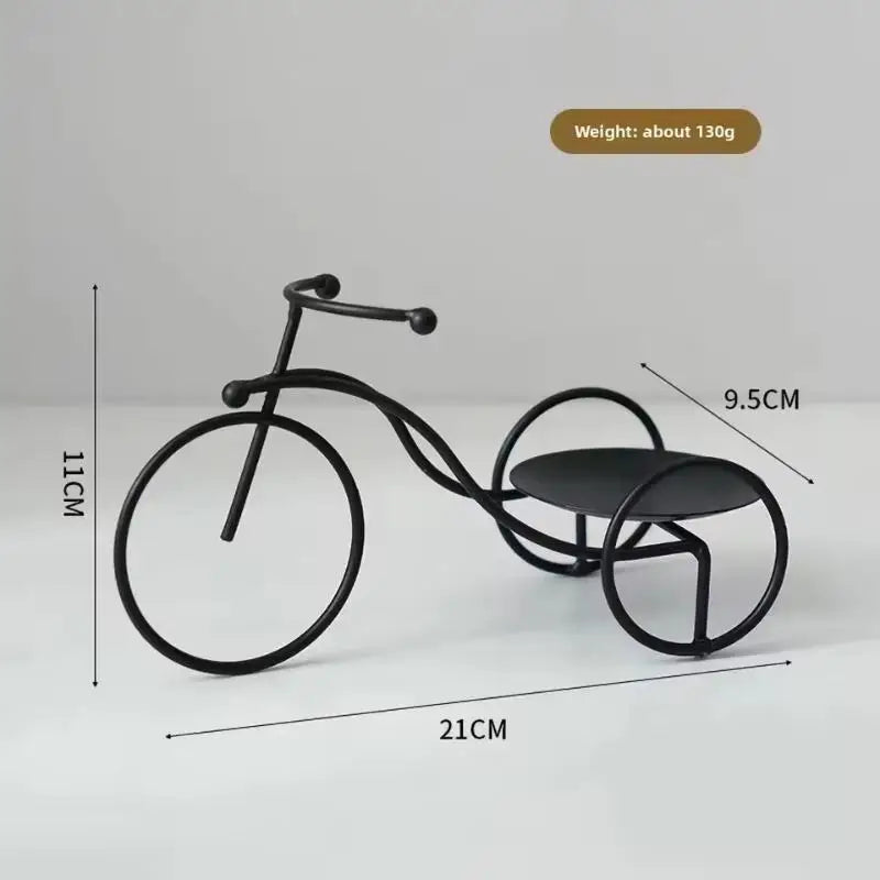 Elegant Golden Tricycle Candle Holder; Decoration for Candlelight Dinner, Romantic Home Accent