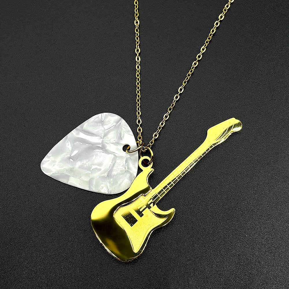Guitar Pick Necklace — Stainless Steel Music Lover Pendant