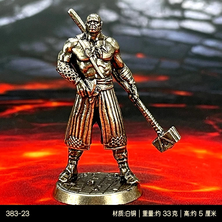 Brass War Chess Figurine Set — Painted Fantasy Miniatures