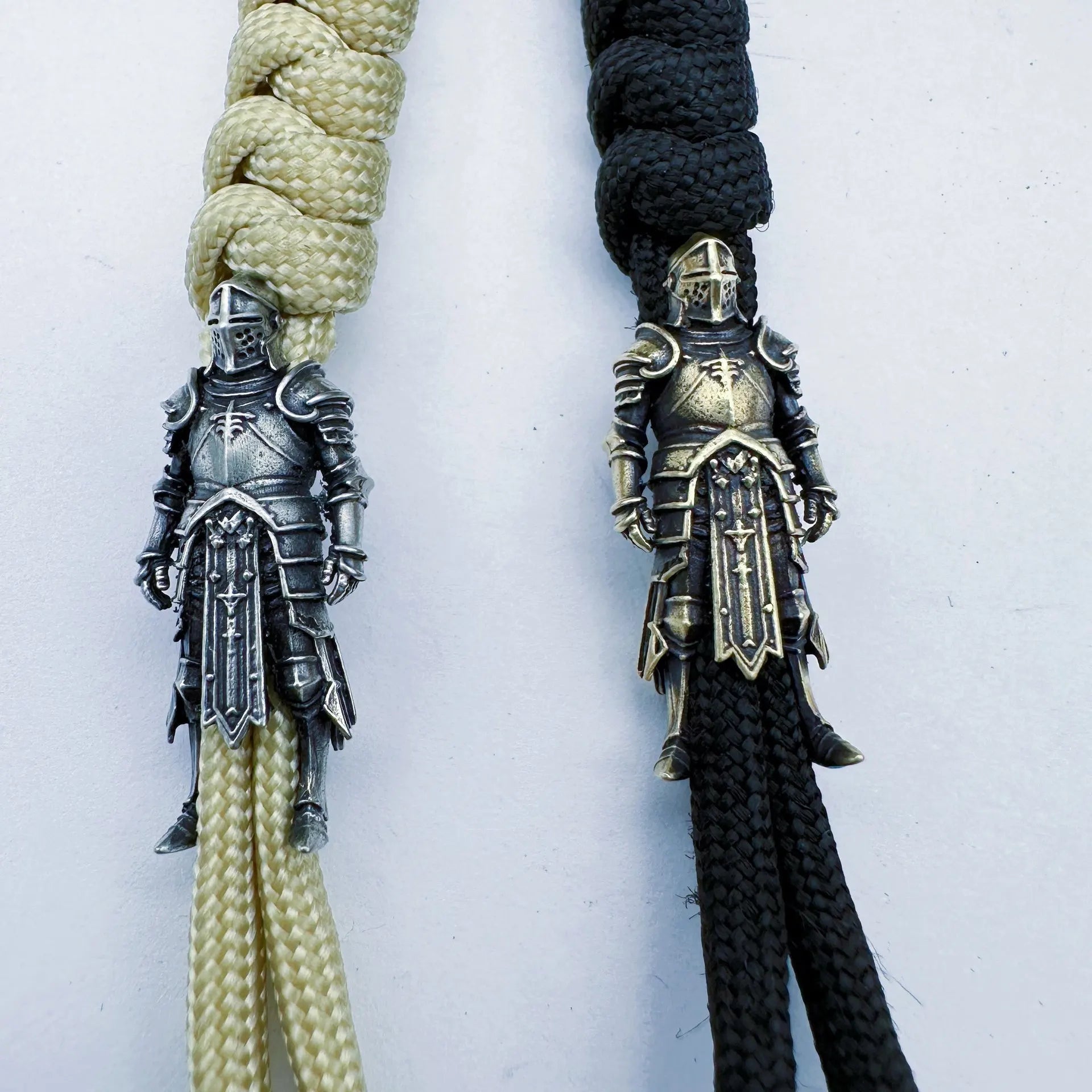 Templar Knight Brass Knife Bead — Medieval EDC Paracord Charm
