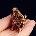 Brass Goat Dwarf Warrior Figurine — Retro Fantasy Miniature Desktop Decor