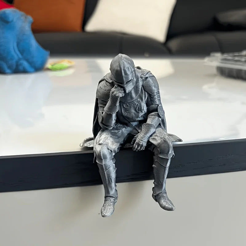 Medieval Knight Figurine — Armor Warrior Statue for Home & Office