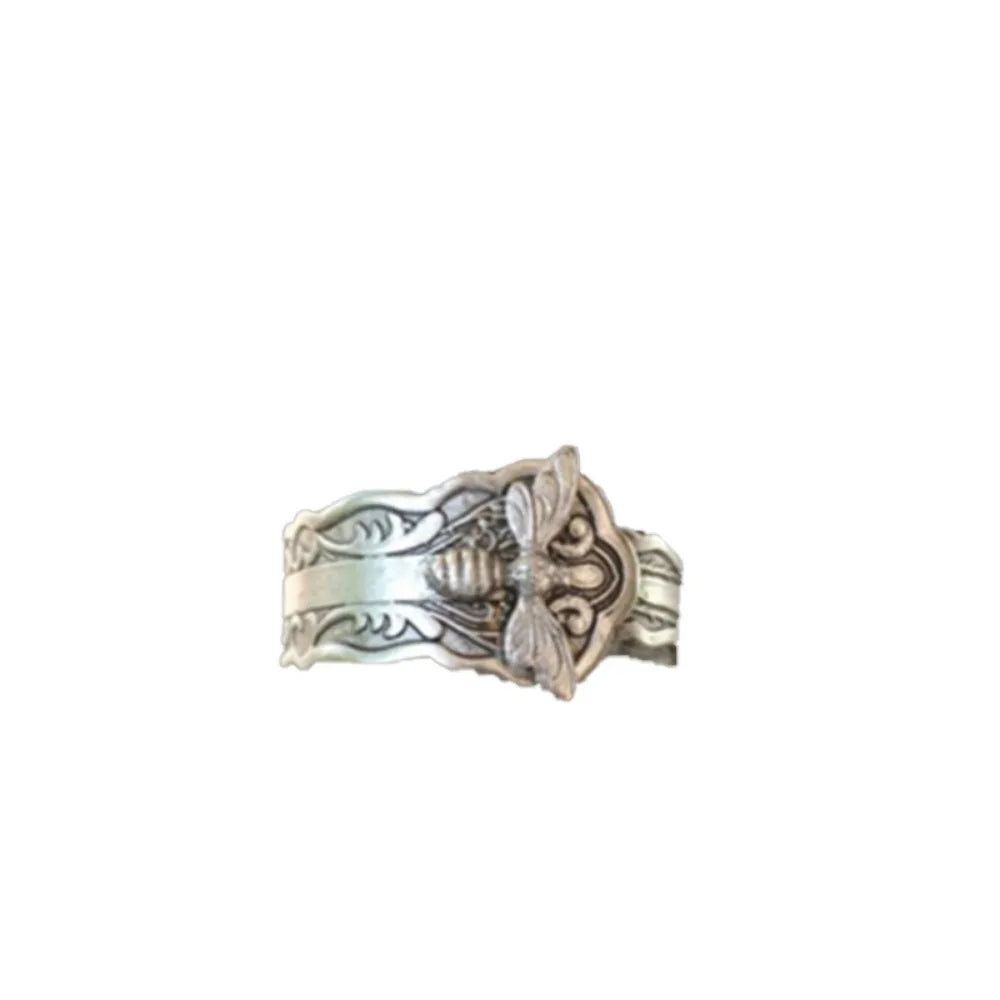Bee Spoon Ring — Delicate Bohemian Metal Ring for Women
