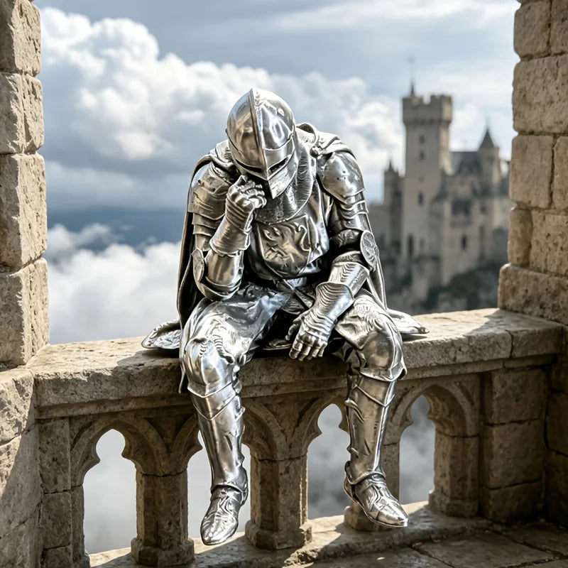 Medieval Knight Figurine — Armor Warrior Statue for Home & Office