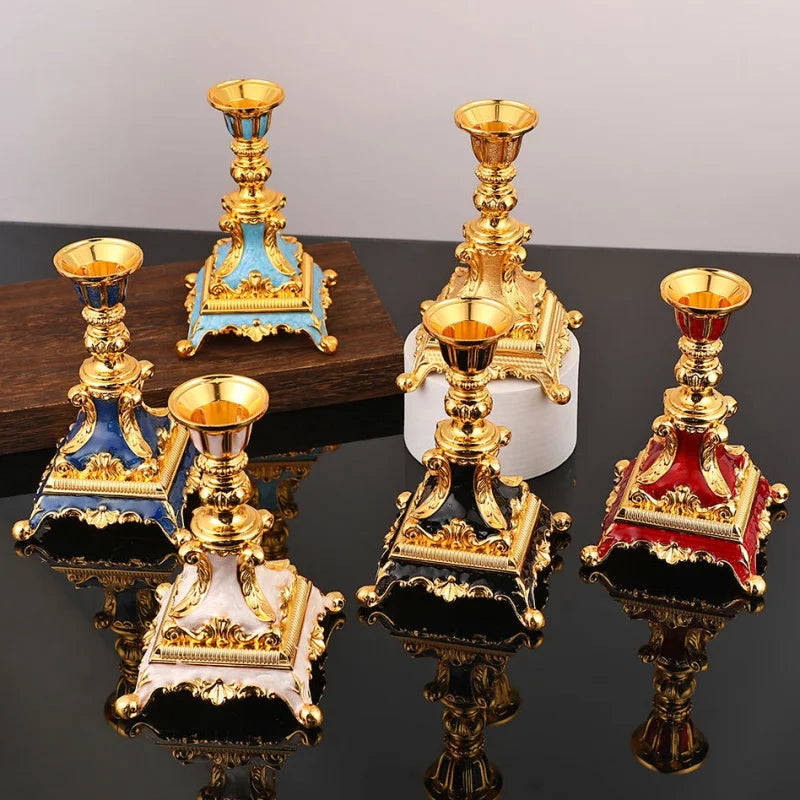 Vintage Metal Candlestick Holder — Elegant Single Taper Stand
