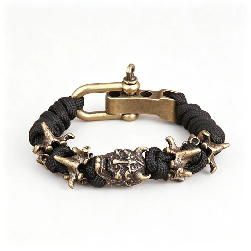 Templar Knight Paracord Bracelet — Woven Adjustable Talisman