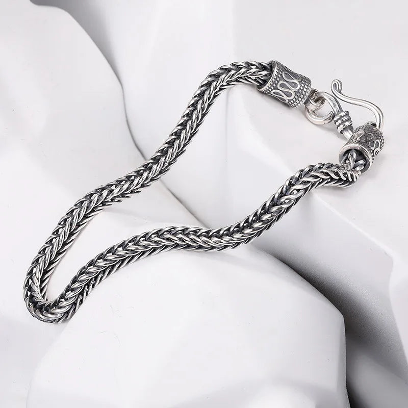 Sterling Silver Chain Bracelet — Vintage Luxury Jewelry for Men & Women