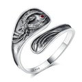 Eudora 925 Sterling Silver Phoenix Adjustable Ring Vintage Sun Phoenix Spoon Ring Personality Jewelry Holiday Gift for Women Man