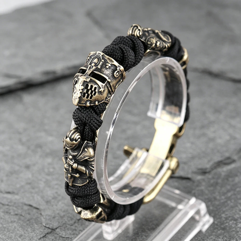 Templar Knight Paracord Bracelet — Woven Adjustable Medieval Talisman