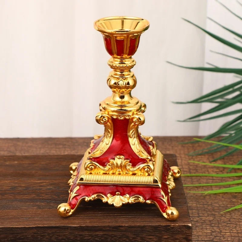Vintage Metal Candlestick Holder — Elegant Single Taper Stand