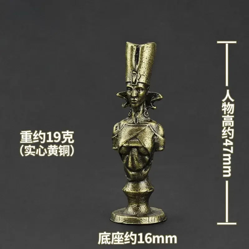 Ancient Egypt Chess Figurine Set — Brass Miniature Sculpture