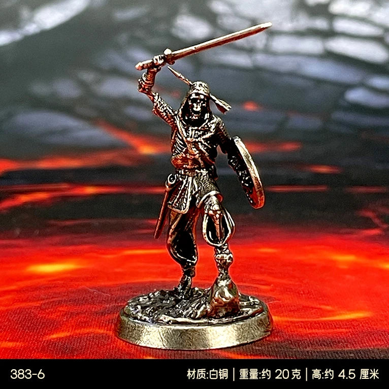 Brass War Chess Figurine Set — Painted Fantasy Miniatures