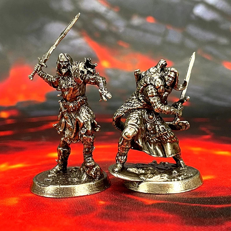 Brass War Chess Figurine Set — Painted Fantasy Miniatures