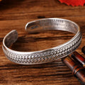 Sterling Silver Woven Bracelet — Handcrafted Adjustable Retro Jewelry