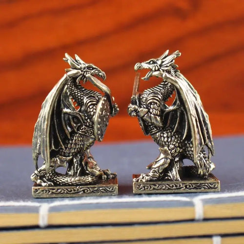 Brass Griffin Statue — European Mythology Dragon Warrior Desktop Decor