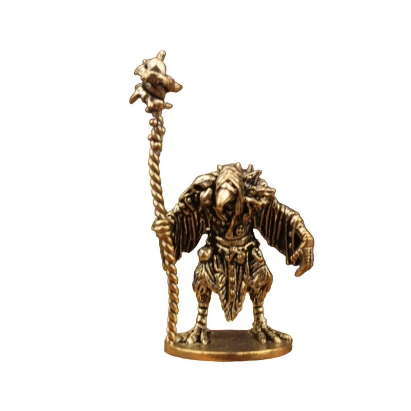Brass Wizard Figurine — Mystic Mage Desk & Shelf Decor