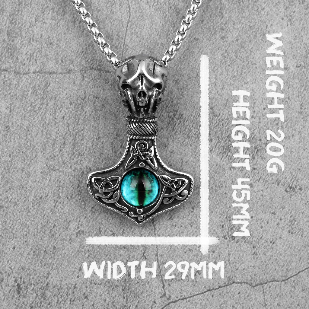 Evil Eye Skull Necklace — Gothic Punk Stainless Steel Pendant