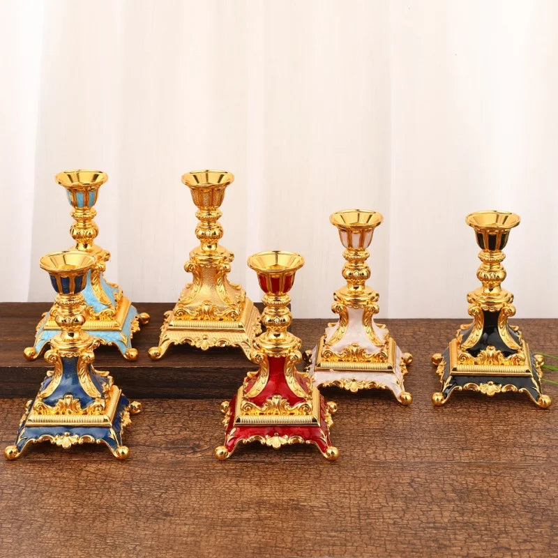 Vintage Metal Candlestick Holder — Elegant Single Taper Stand