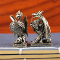 Brass Griffin Statue — European Mythology Dragon Warrior Desktop Decor