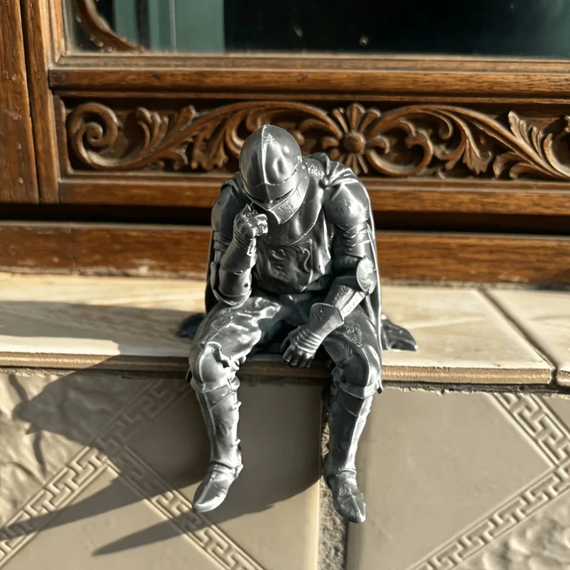 Medieval Knight Figurine — Armor Warrior Statue for Home & Office