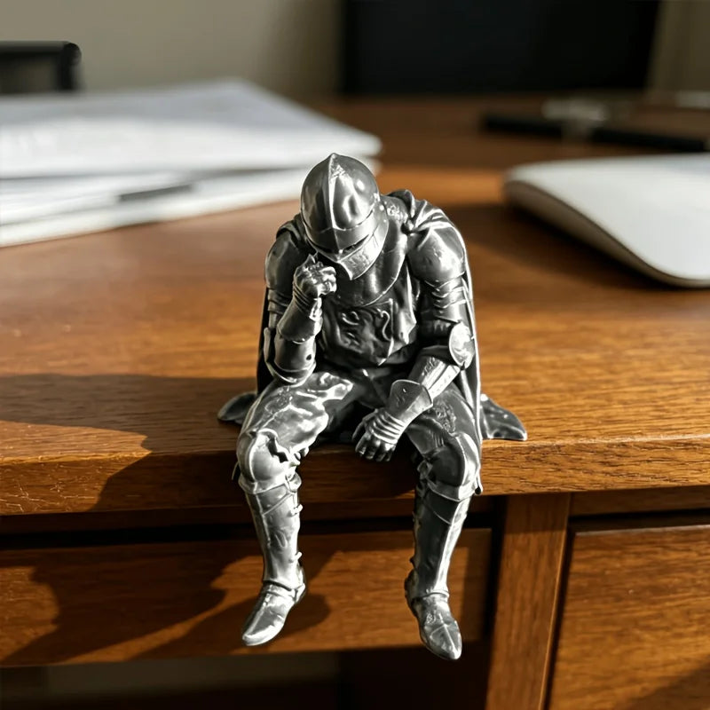 Medieval Knight Figurine — Armor Warrior Statue for Home & Office